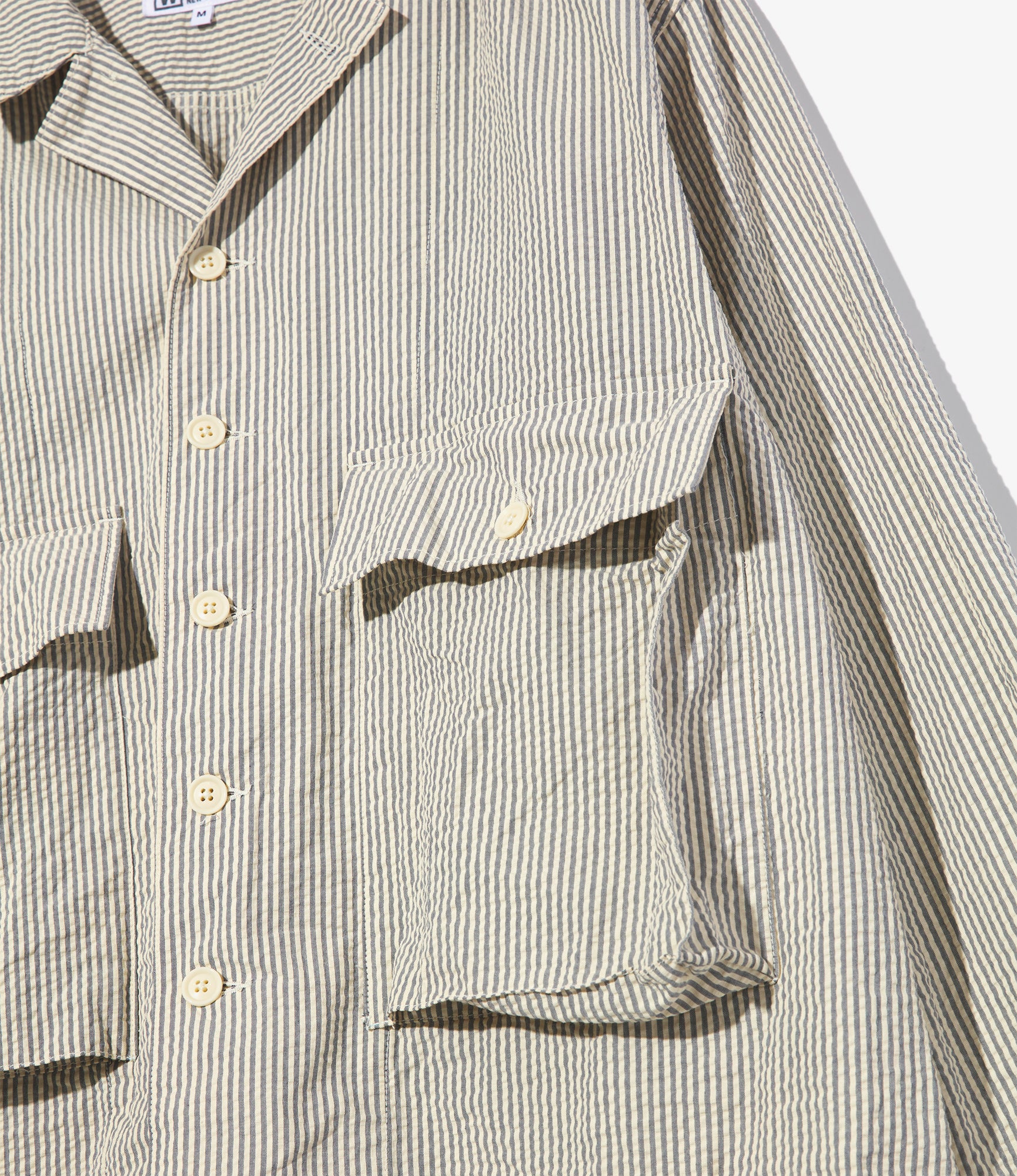 Sea Bees Jacket – Navy/Natural Cotton Seersucker - Image 2