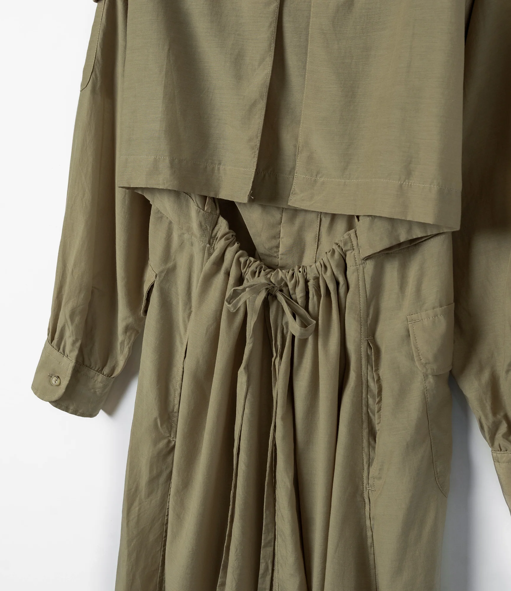 Shifting Dress – Khaki Sheer Cupro - Image 4