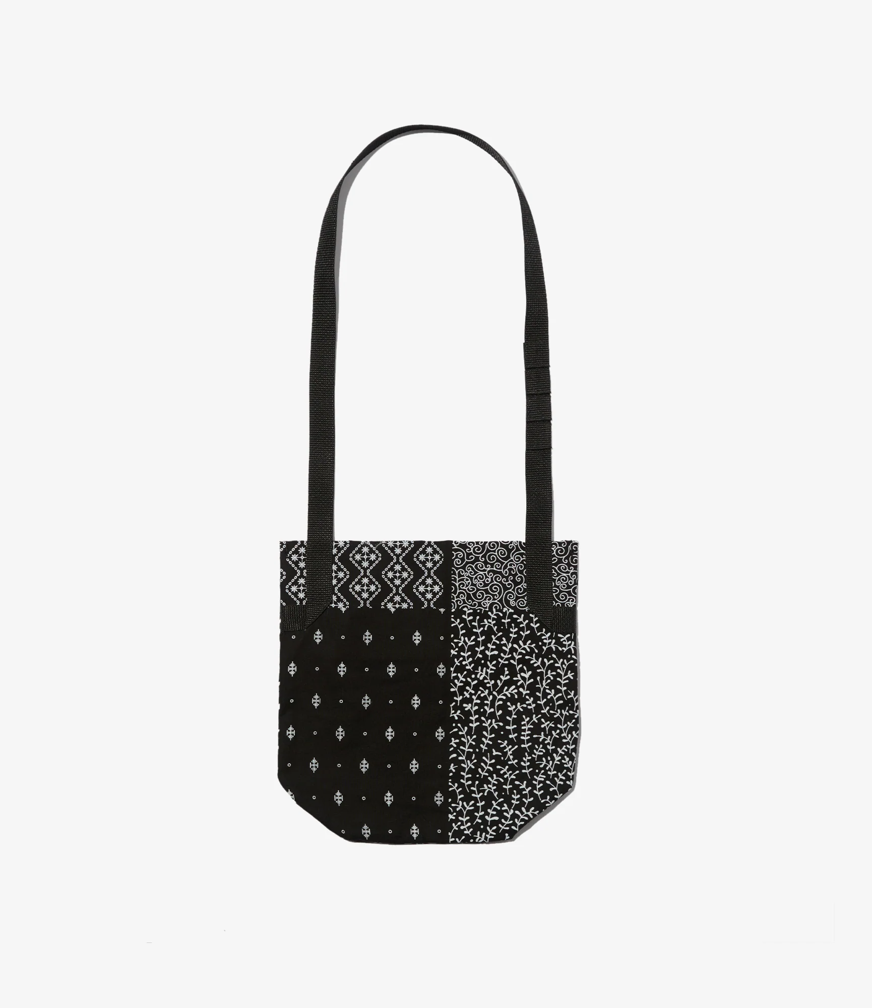 Shoulder Pouch – Black/White Patchwork Print - Image 2