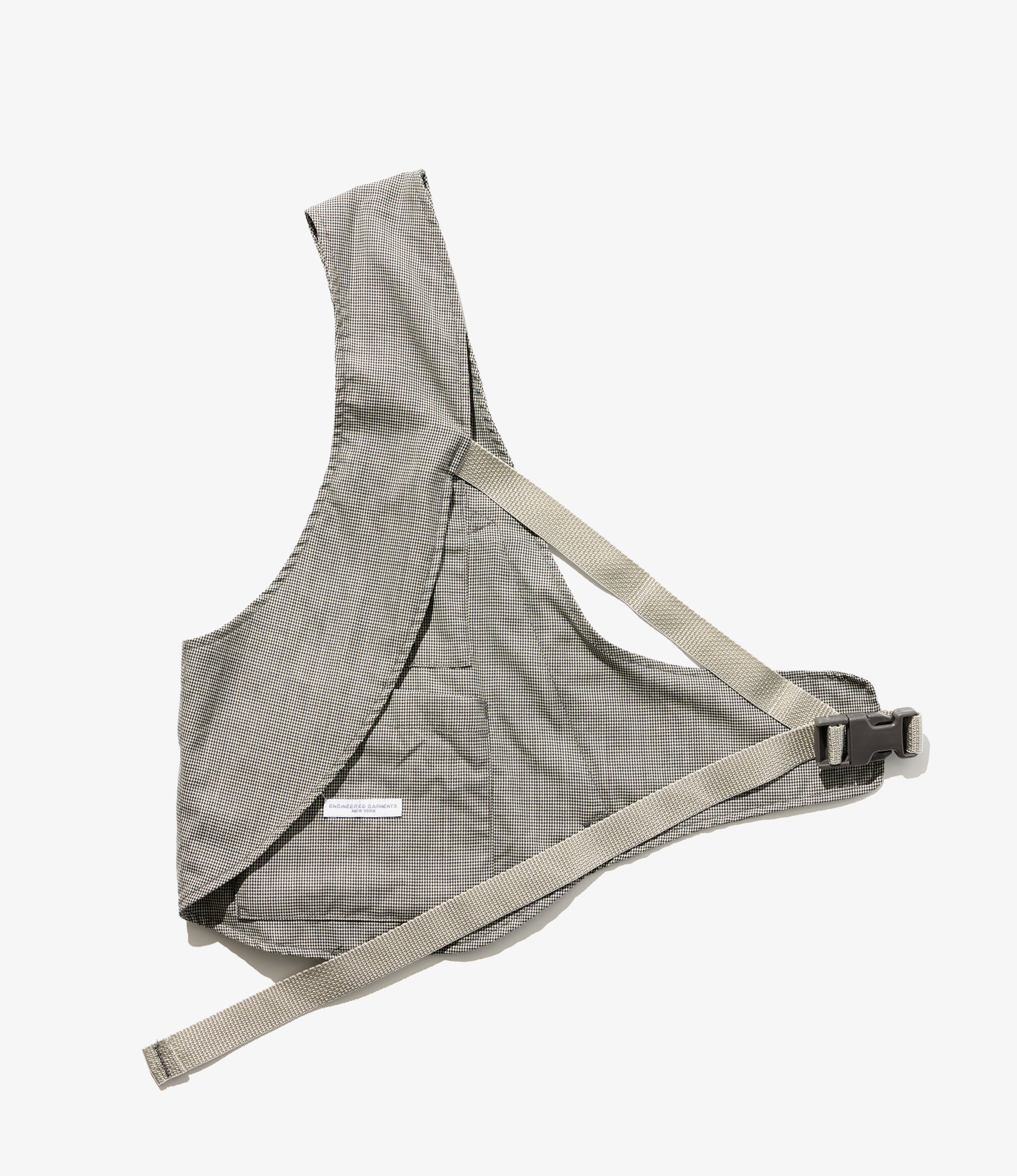 Shoulder Vest – Grey Micro Houndstooth Tropical Wool - Image 3