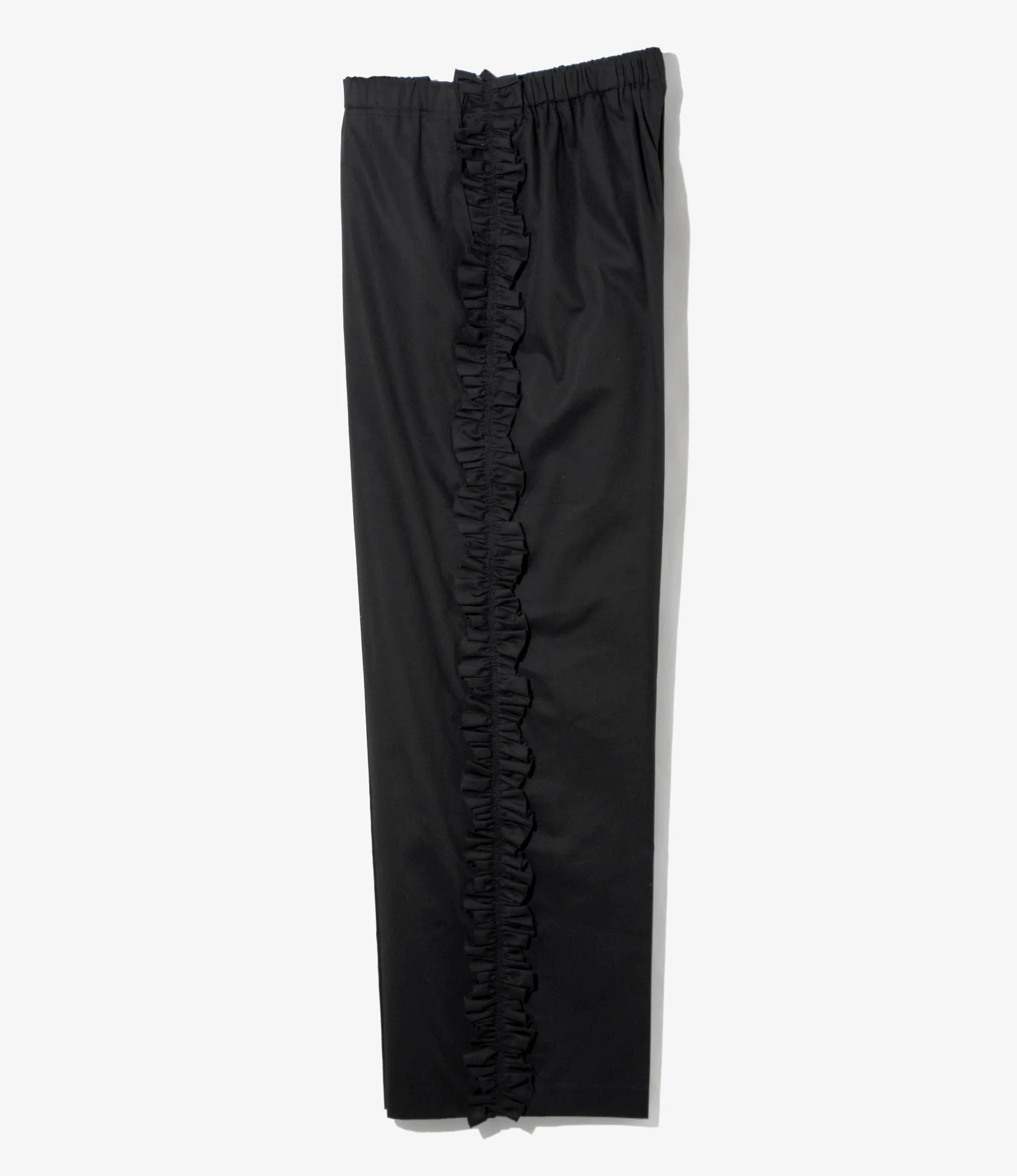 Side Frill Flared Pant – Black Twill - Image 4