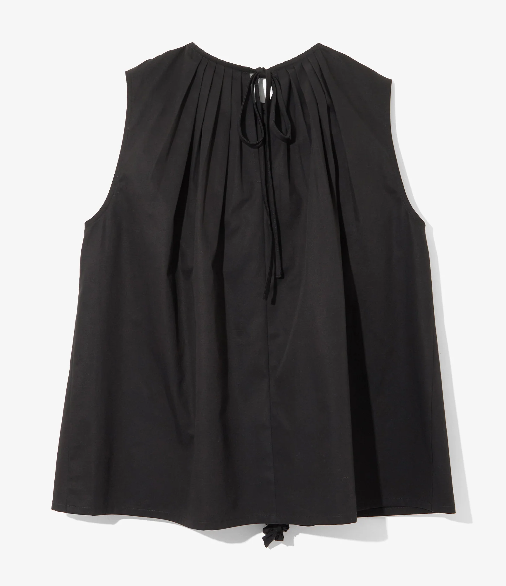 Sleeveless Frill Shirt – Black Twill - Image 3
