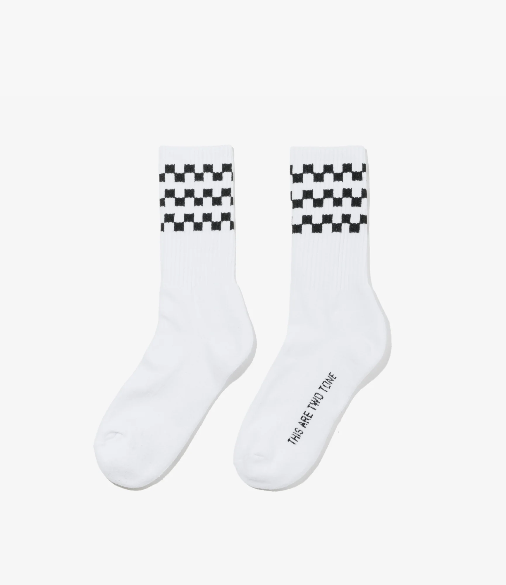 Checker Socks – White