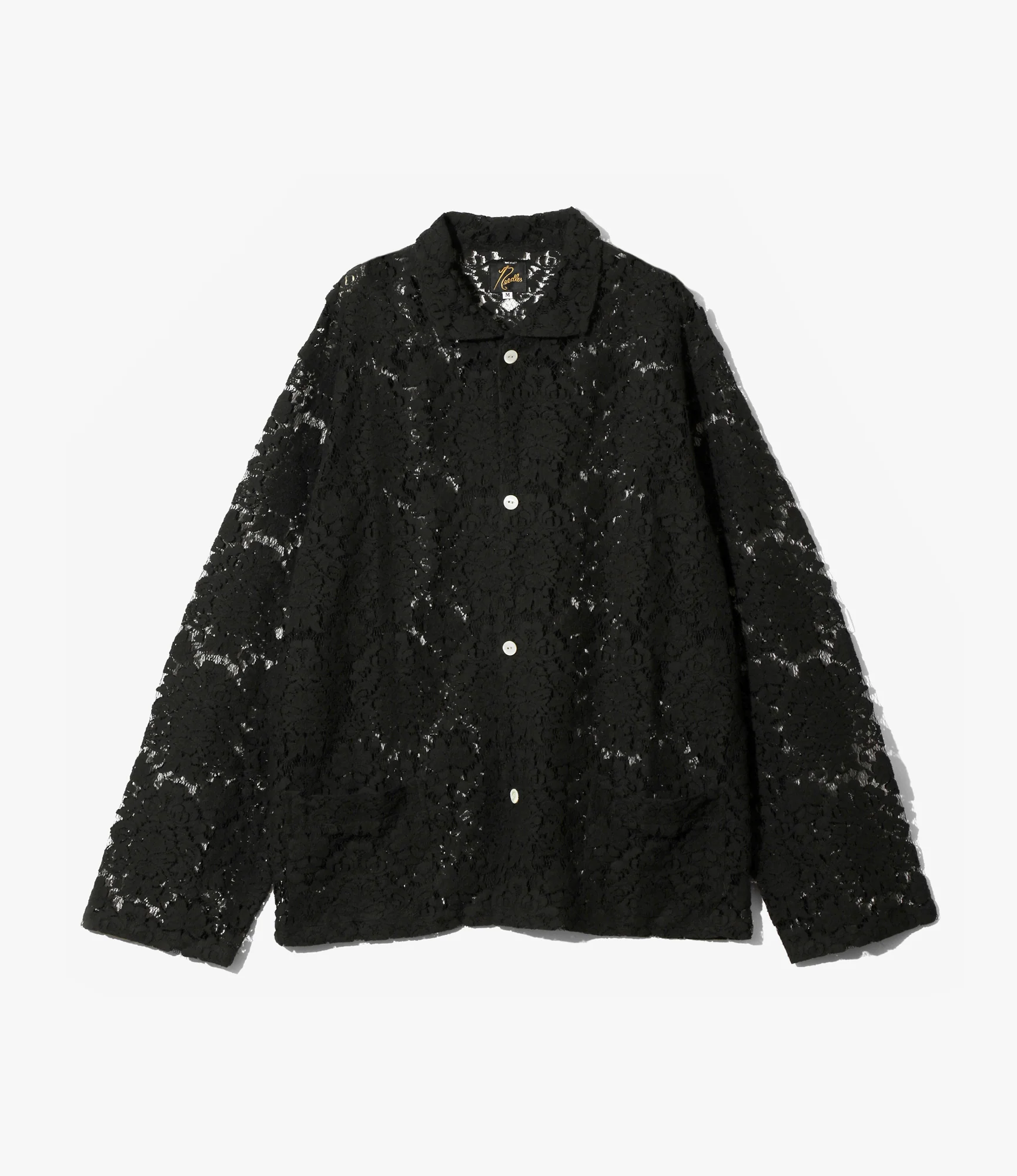 Widespread Collar Shirt – Black Raschel Lace