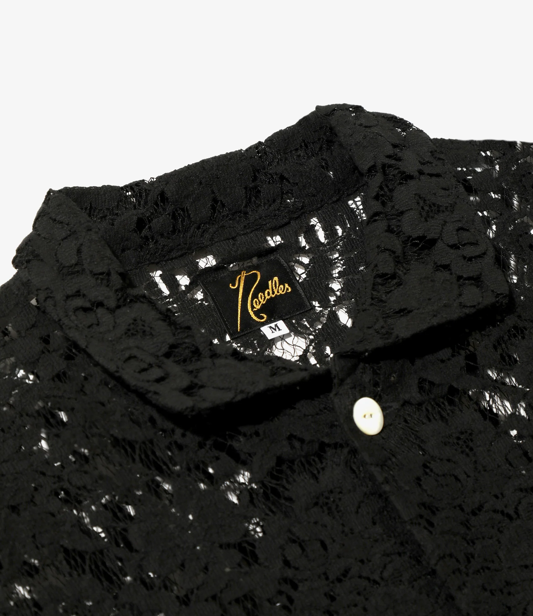 Widespread Collar Shirt – Black Raschel Lace - Image 2