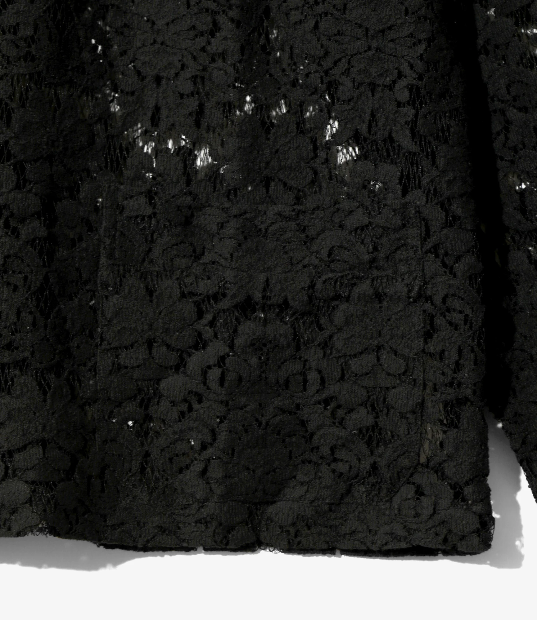 Widespread Collar Shirt – Black Raschel Lace - Image 3