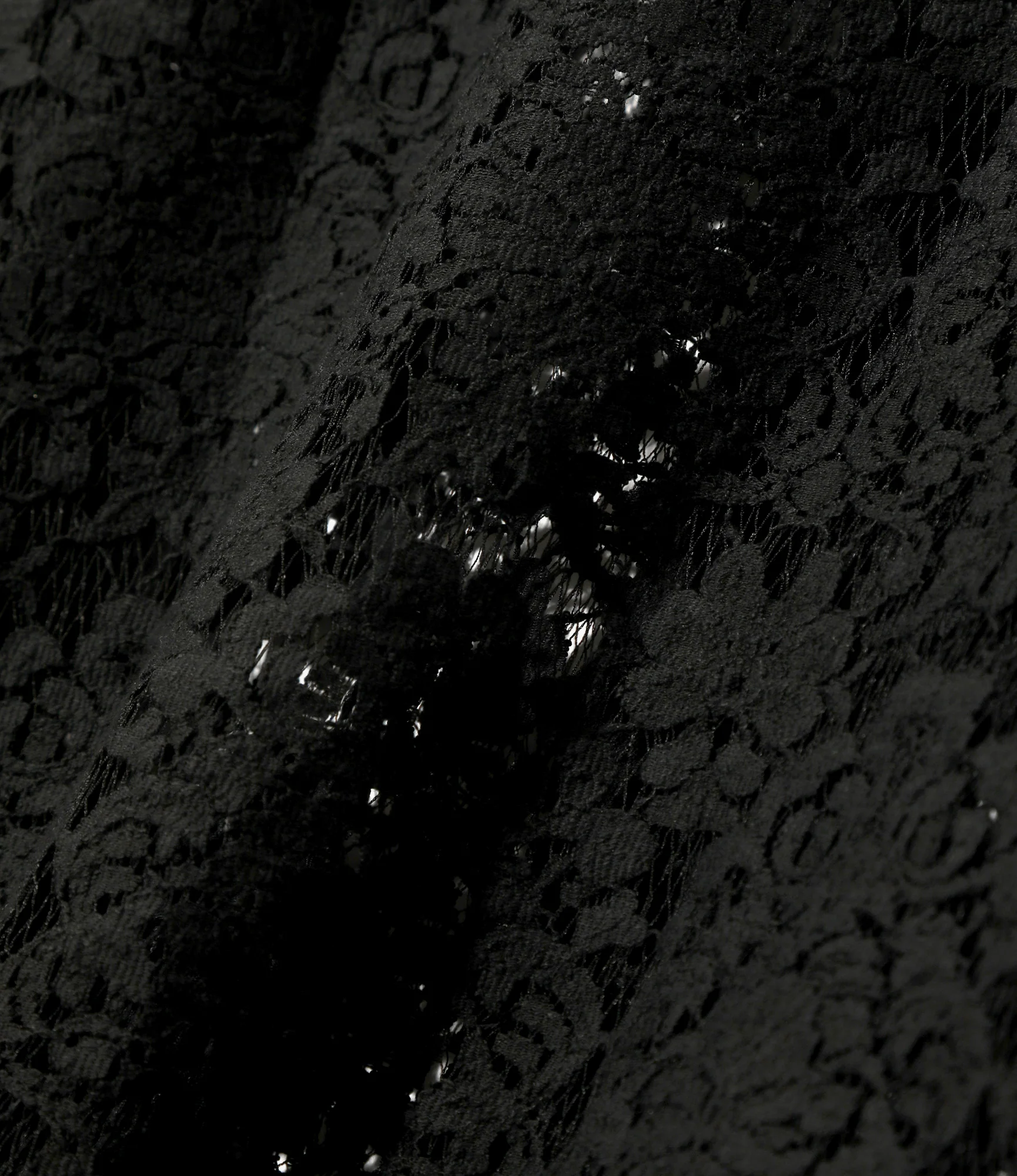 Widespread Collar Shirt – Black Raschel Lace - Image 5