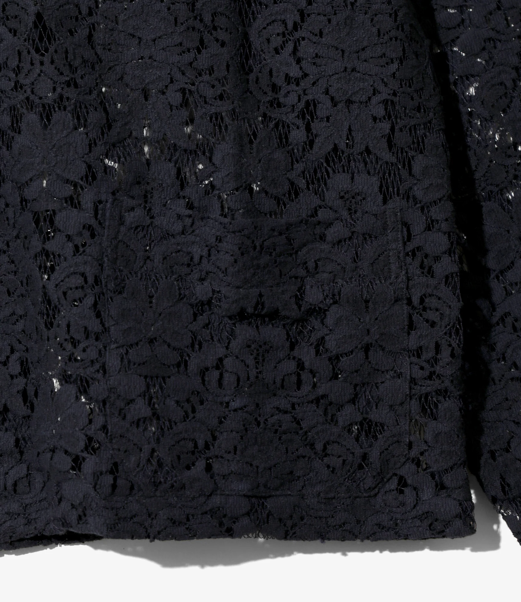 Widespread Collar Shirt – Navy Raschel Lace - Image 3