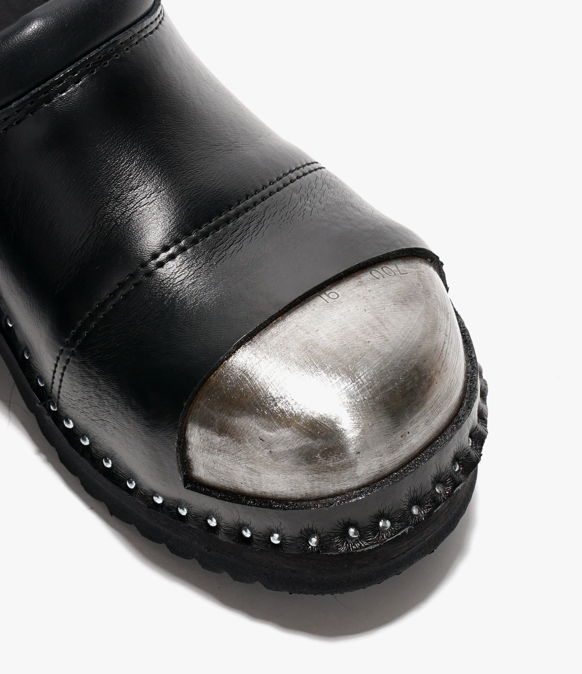 Steel Toe 'Picasso' Clog – Black Leather - Image 6