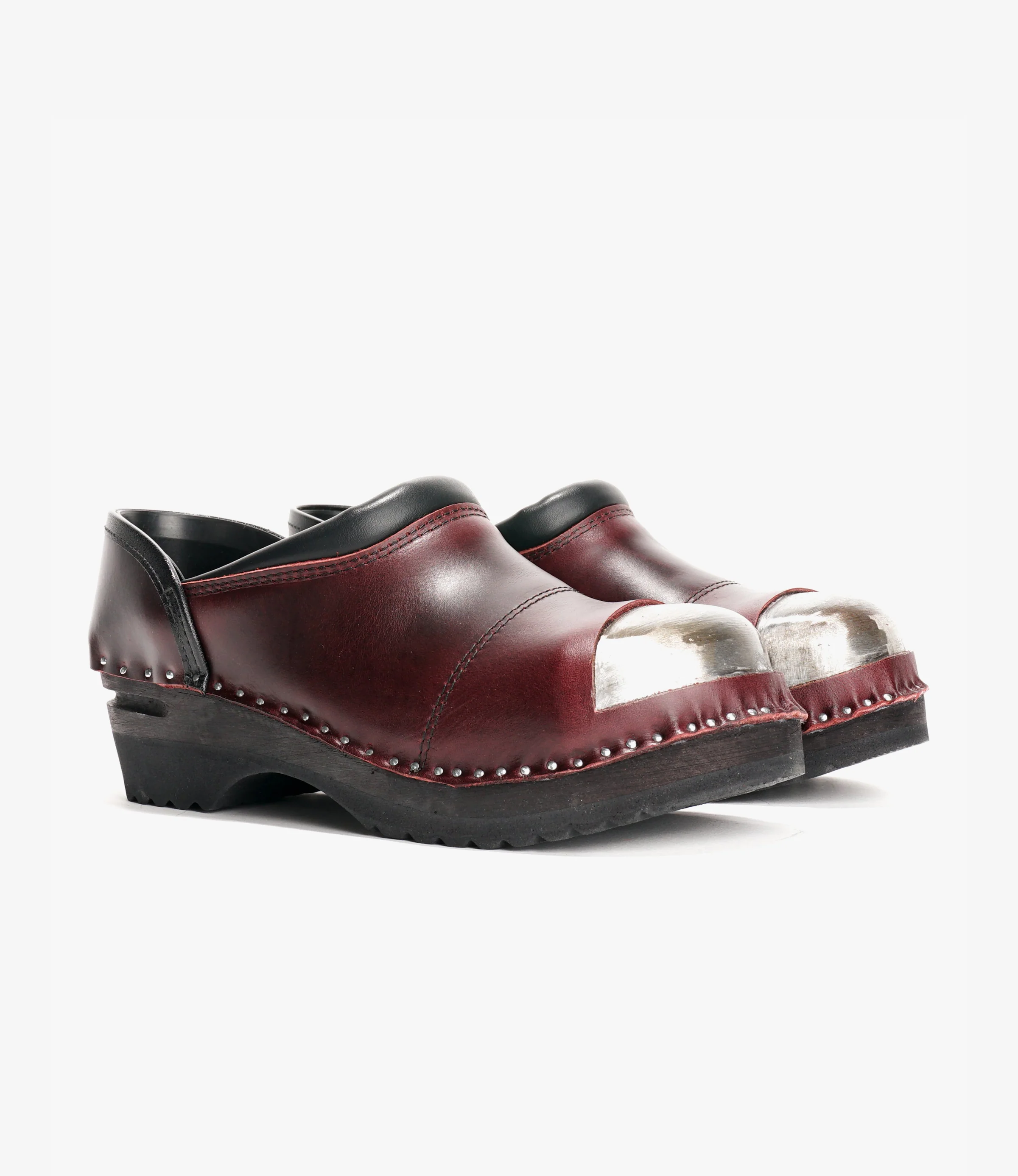 Steel Toe 'Picasso' Clog – Bordeaux Leather - Image 3