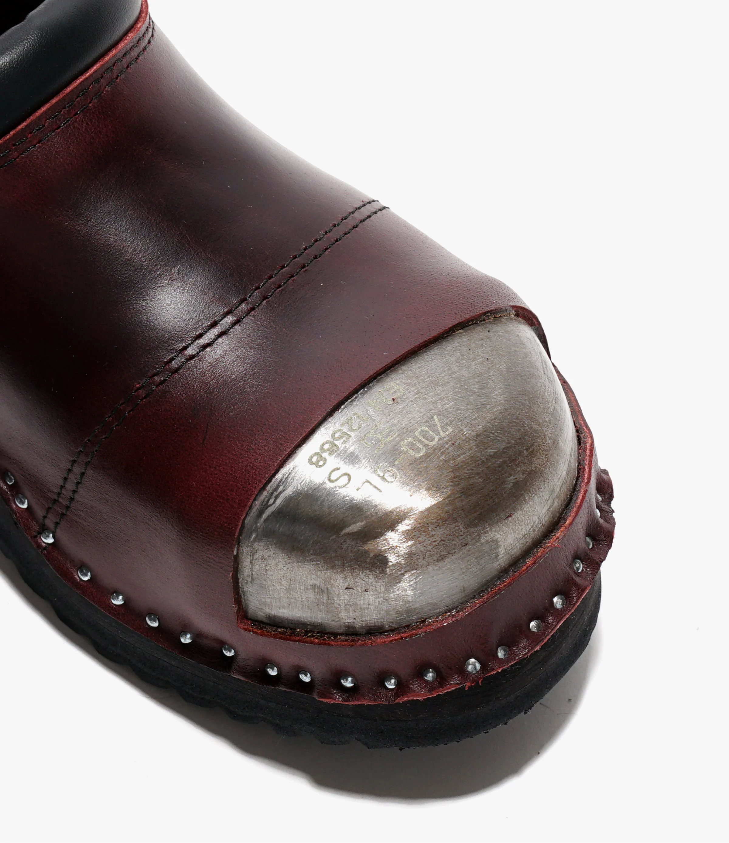 Steel Toe 'Picasso' Clog – Bordeaux Leather - Image 6