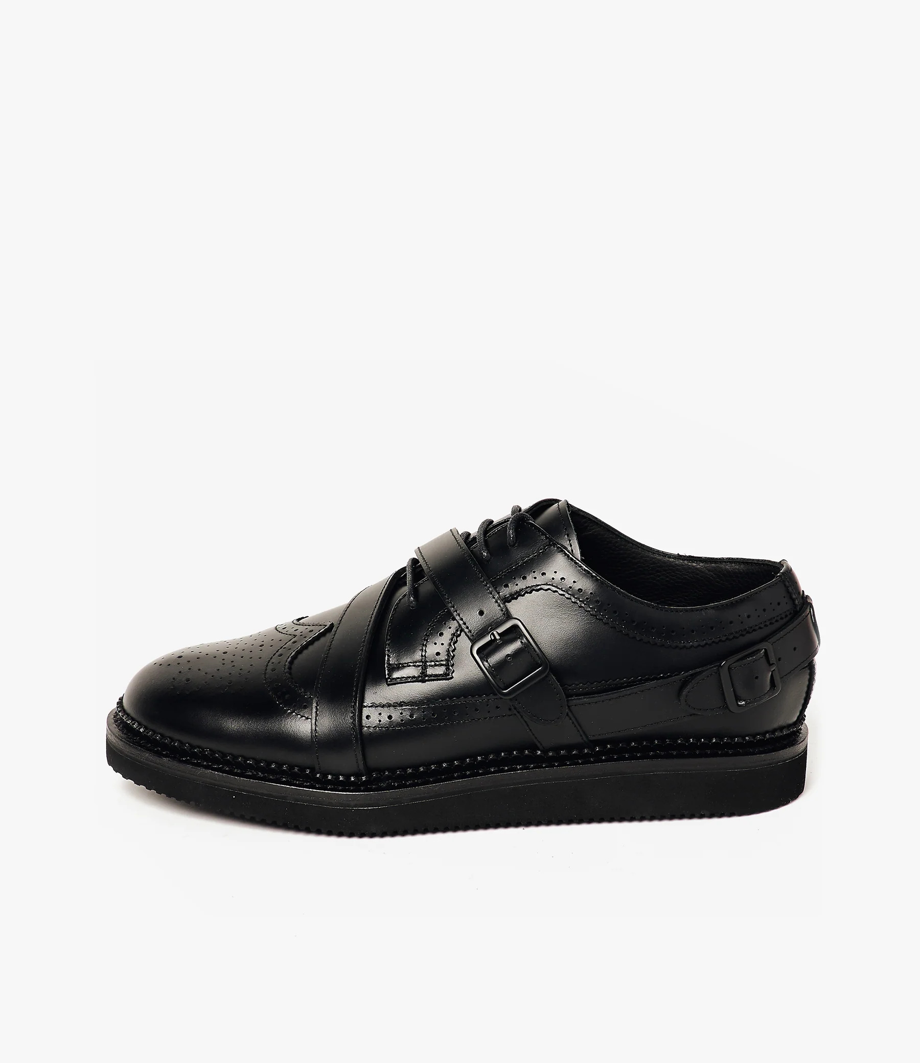 Strap Wingtip – Black Leather