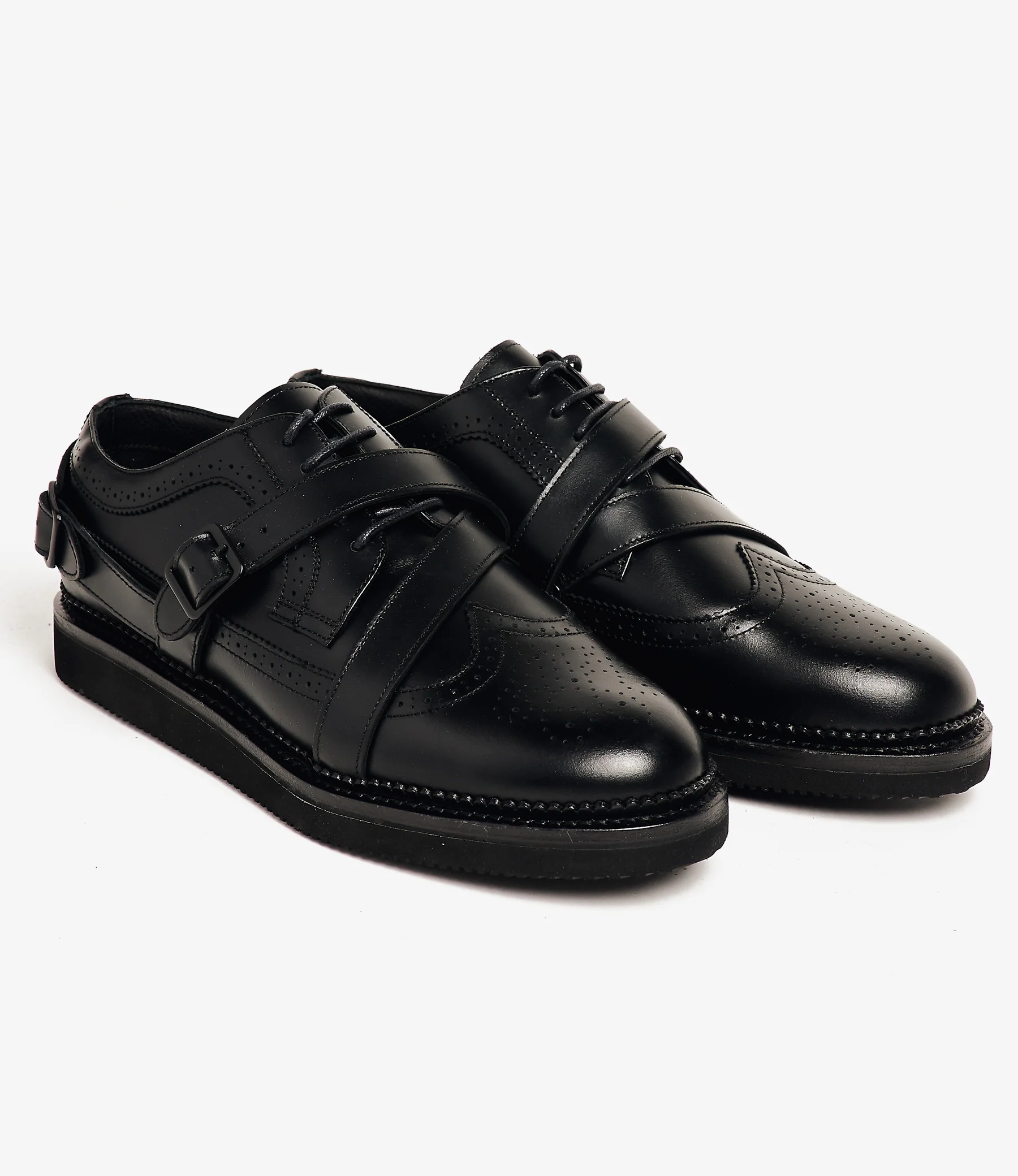 Strap Wingtip – Black Leather - Image 2
