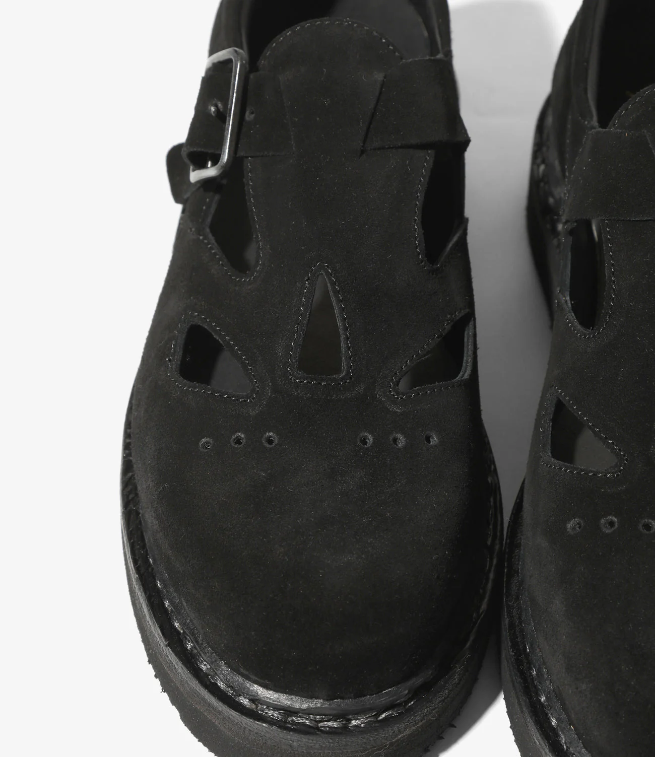 Strapped Oxford Shoes – Black Suede - Image 3