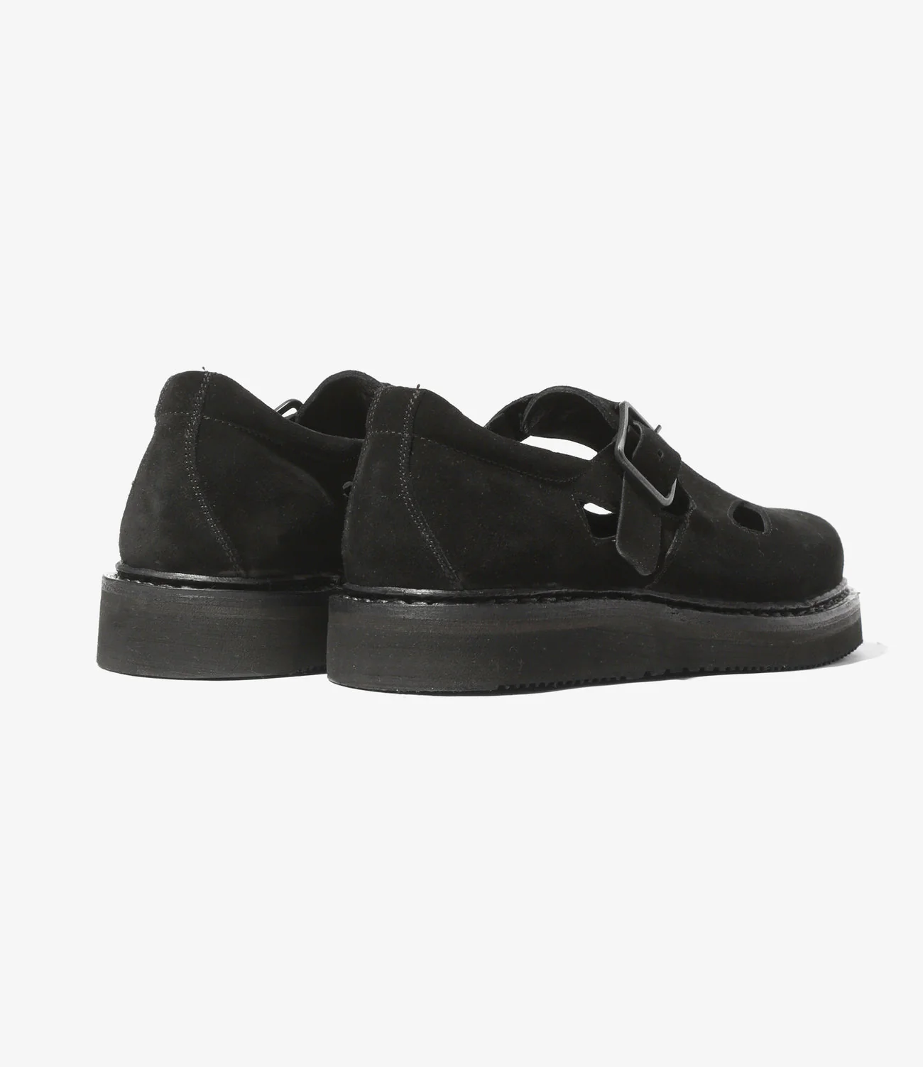 Strapped Oxford Shoes – Black Suede - Image 5