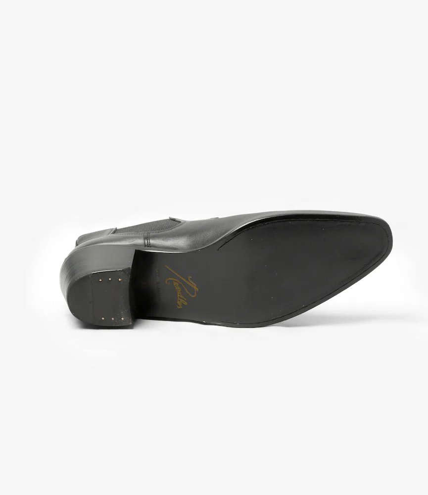 Tassel Bit Heeled Chelsea Boot – Black Leather - Image 6