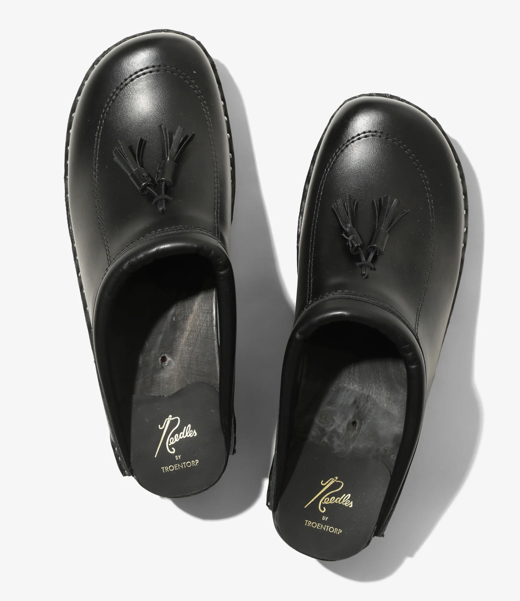 Twin Tassel Clog – Black Leather - Image 4