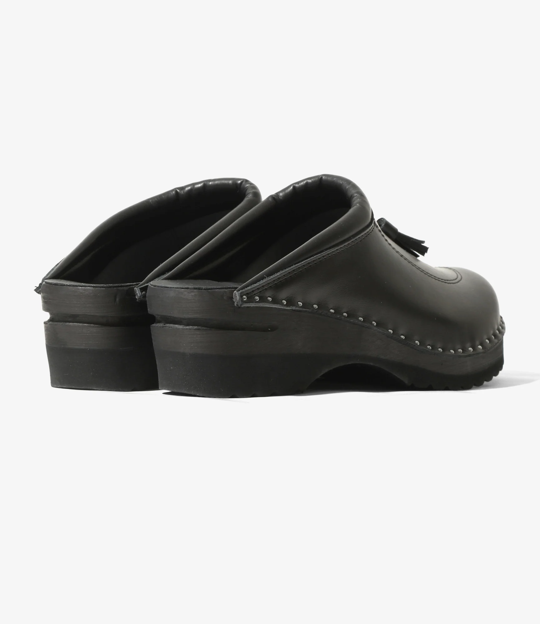 Twin Tassel Clog – Black Leather - Image 6