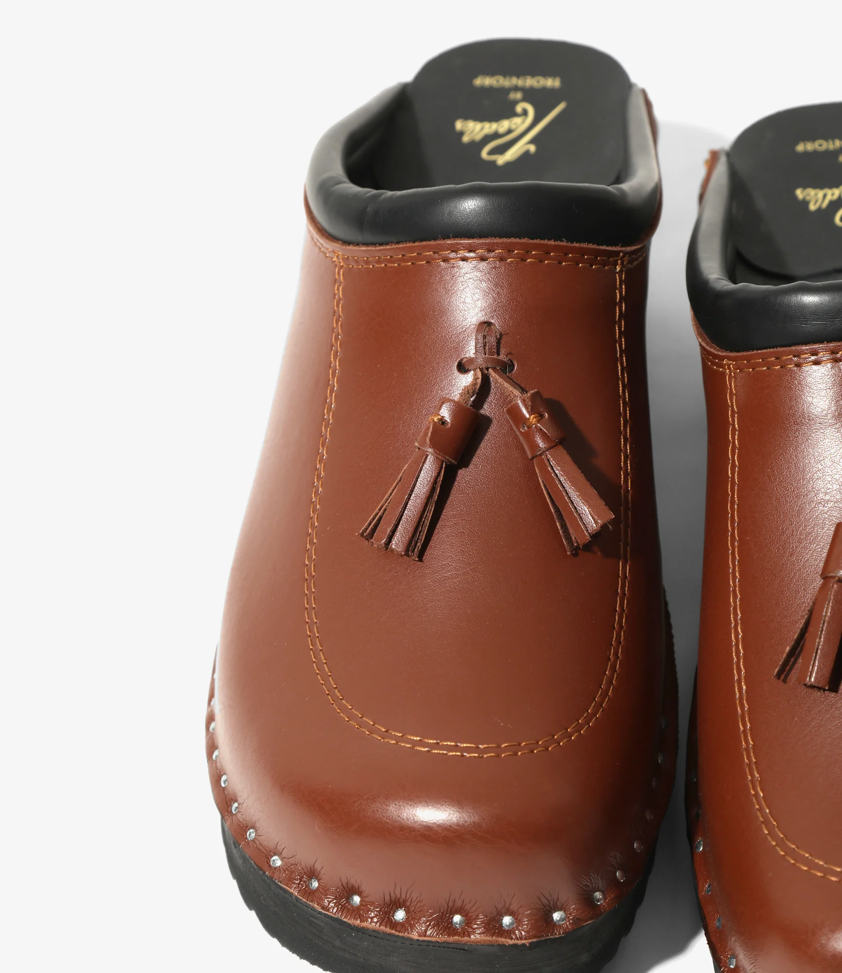 Twin Tassel Clog – Brown Leather - Image 3