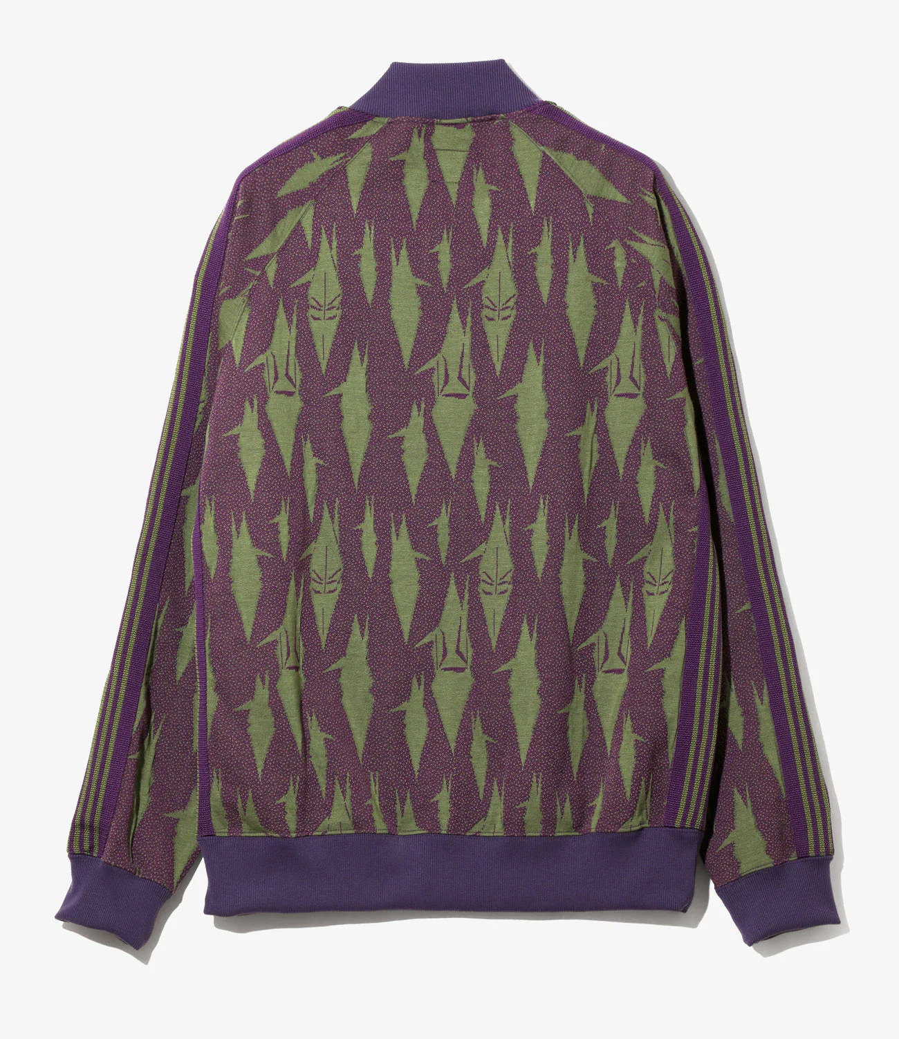Rib Collar Track Jacket – Eggplant Origami Crane - Image 5