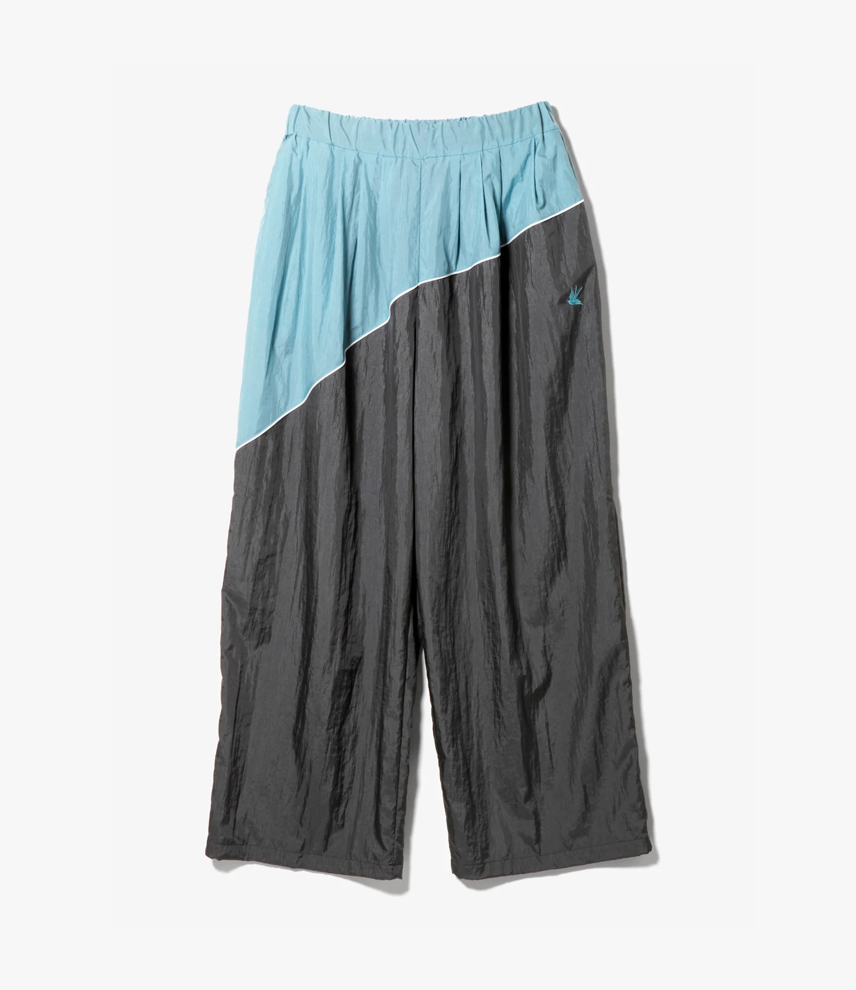 Tucked Wide Track Pant – Charcoal Nylon