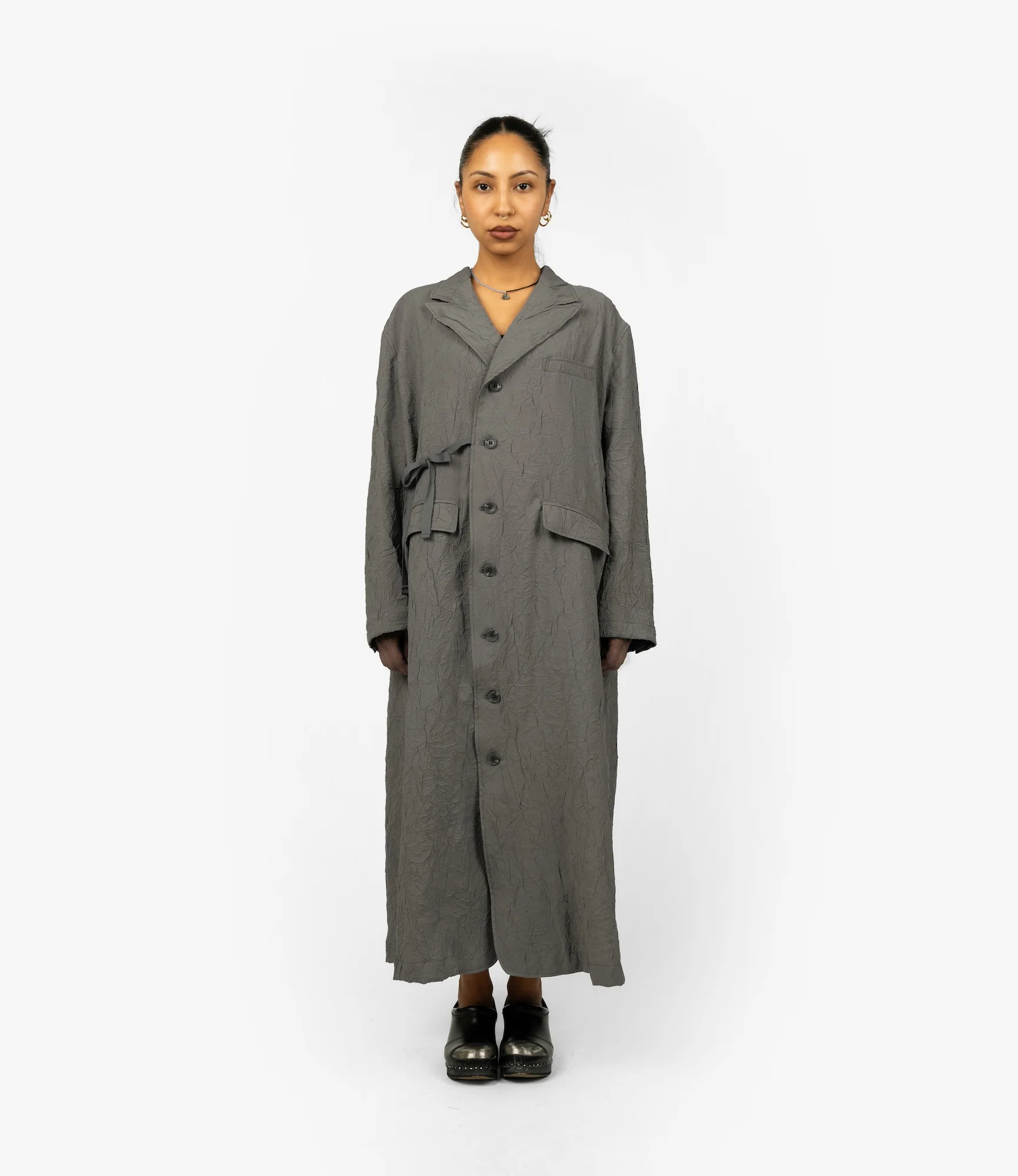 Tux Dress – Grey Crushed Modal - Image 2