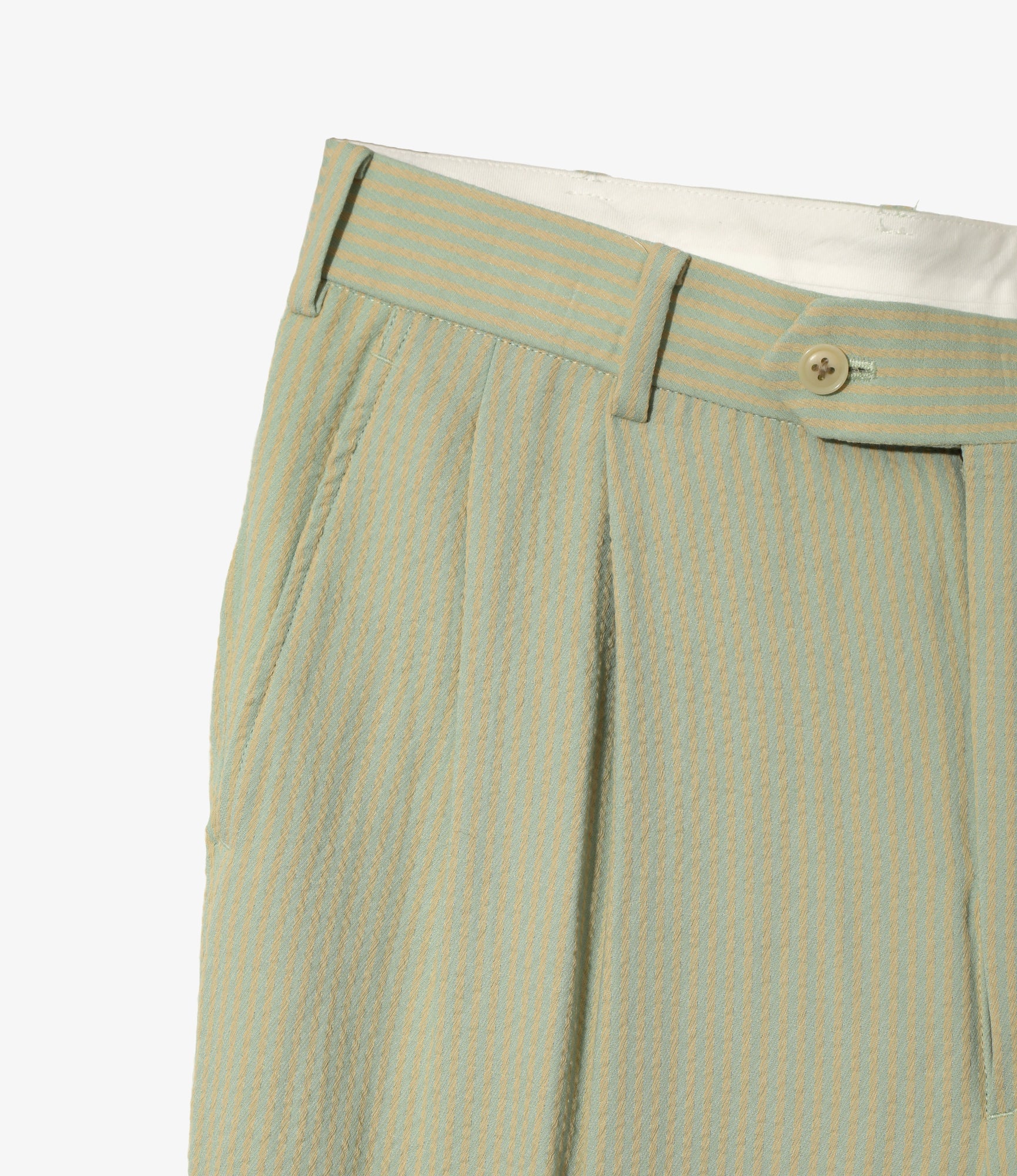 Two-Tuck Trouser – Ecru Striped Kersey - Image 3