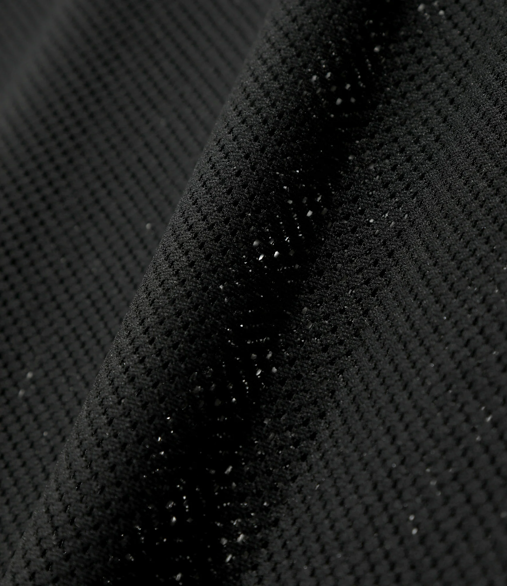 U-Neck Long Sleeve T-Shirt – Black Geometric Raschel Lace - Image 4
