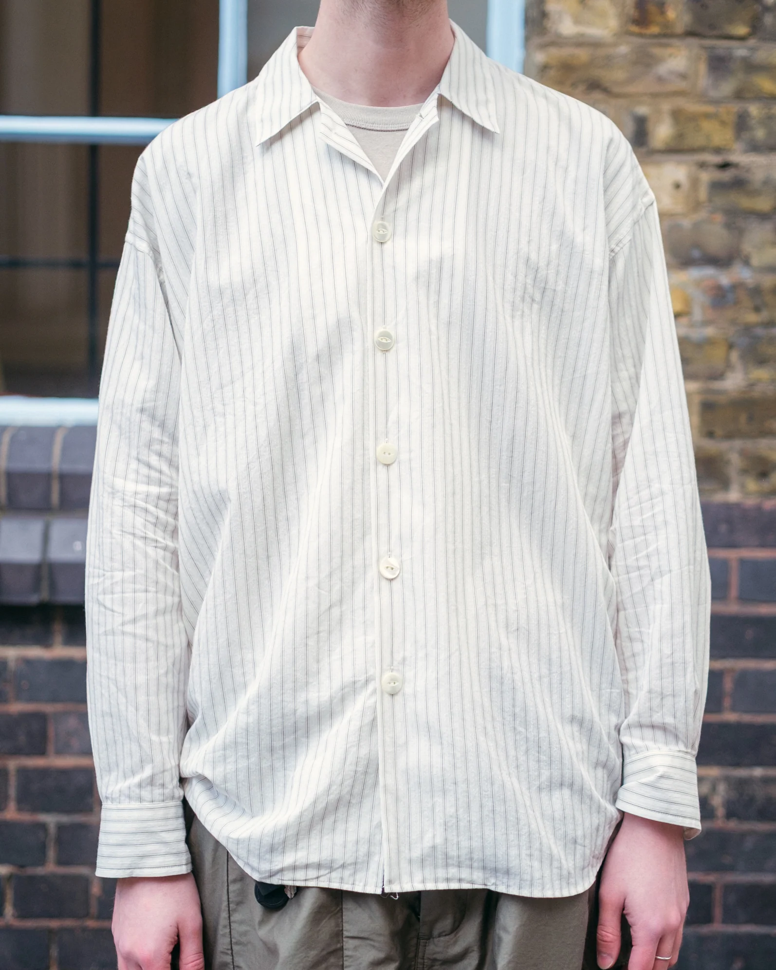 Uncon Shirt – White/Black Striped Dobby - Image 2
