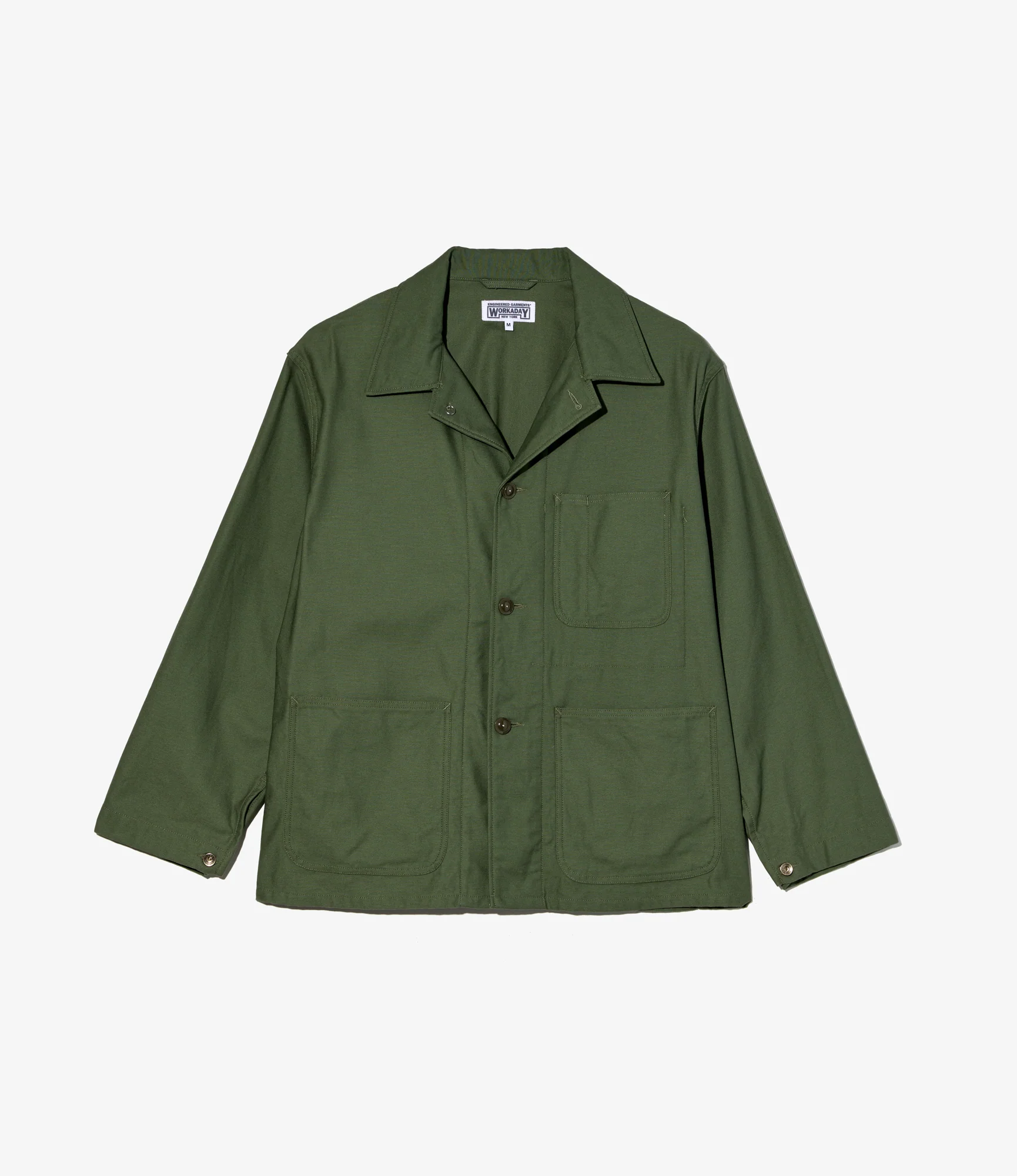 Utility Jacket (Tunnel Shank Buttons) – Olive Reversed Sateen