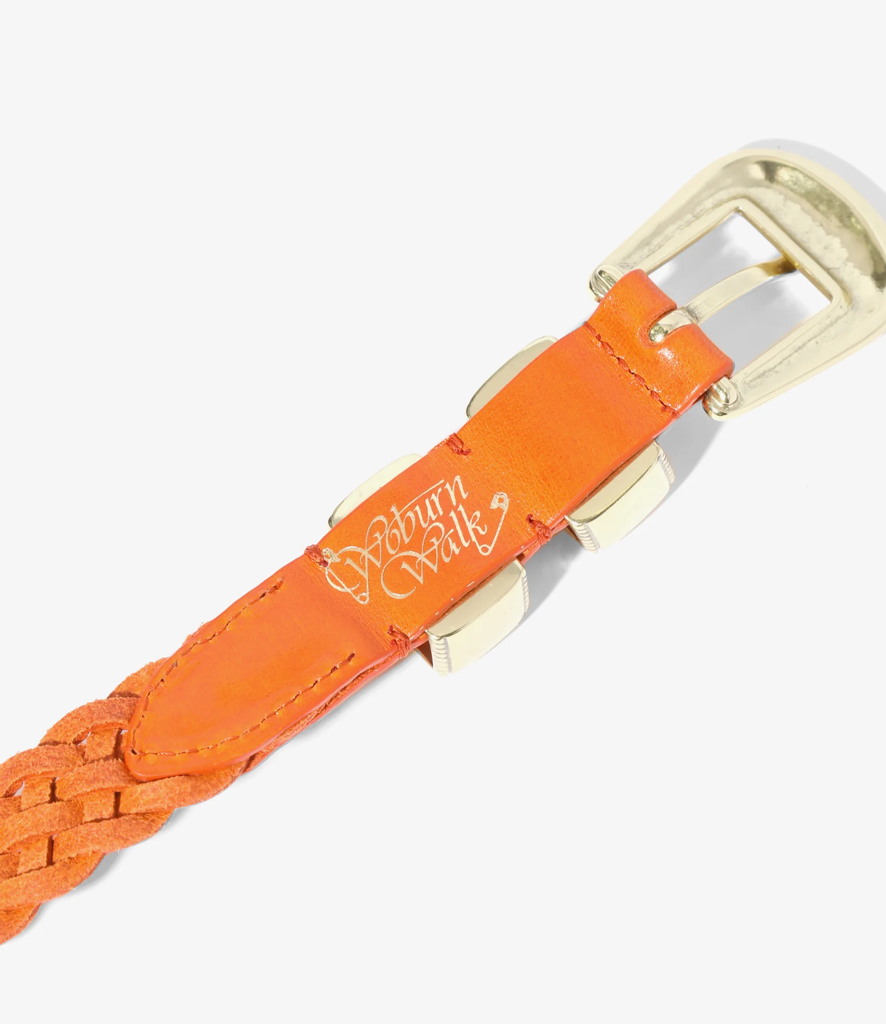 Wing Tip 5-Ply Braided Belt – Orange Leather - Image 4