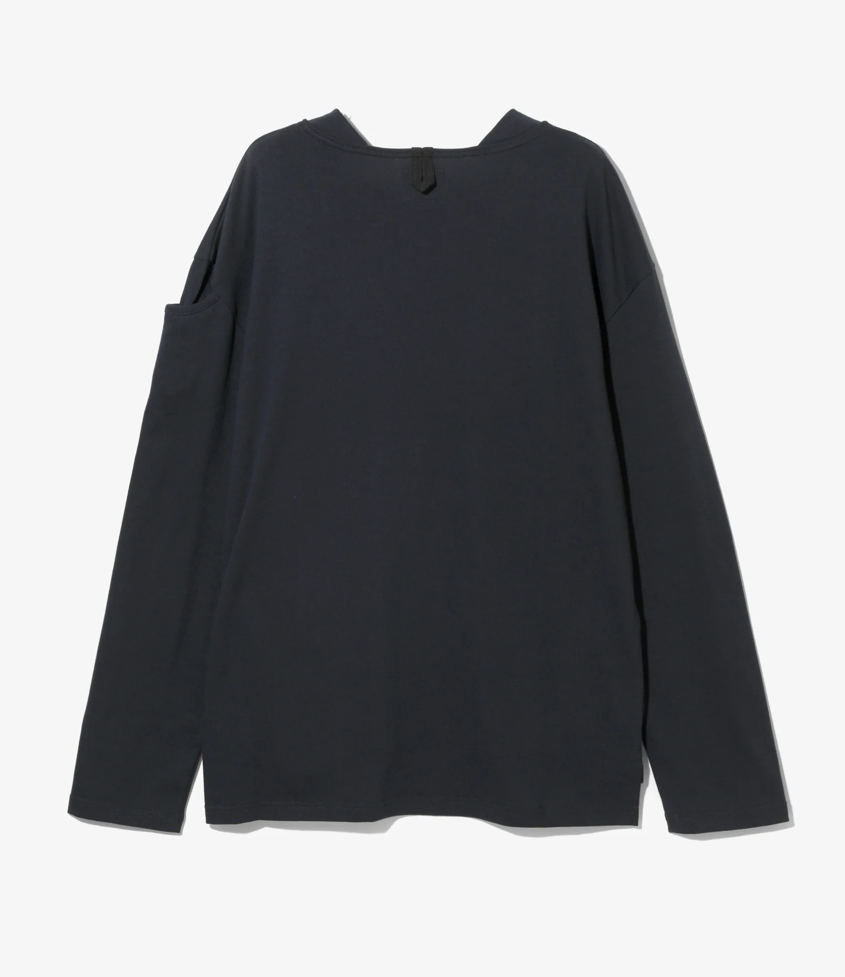 Fisherman Boat Neck Gusset Shirt – Navy - Image 5