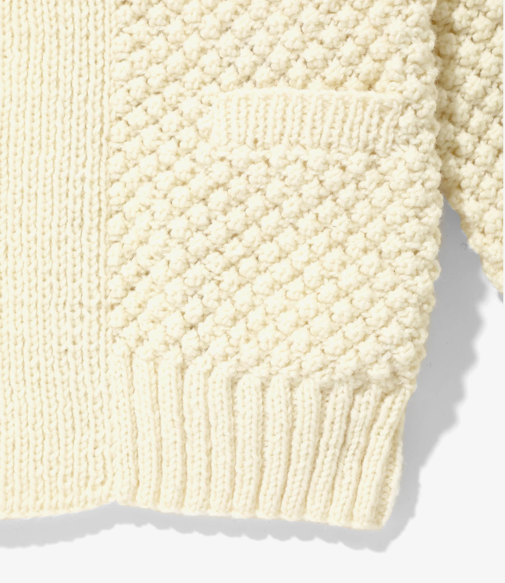 Shawl Collar Popcorn Jacket – Natural - Image 4