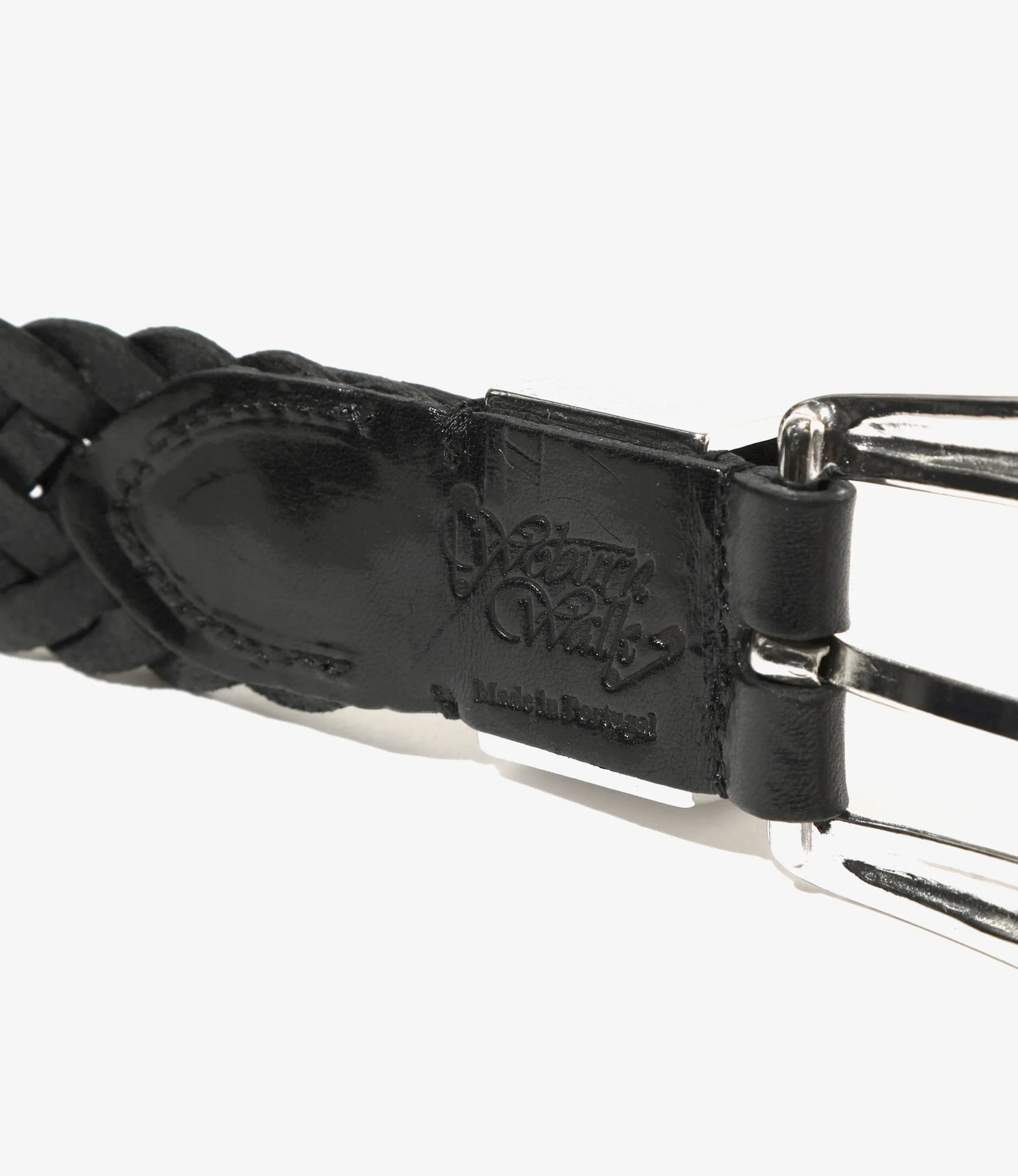 Wing Tip 6-Ply Braided Belt – Black Leather - Image 4