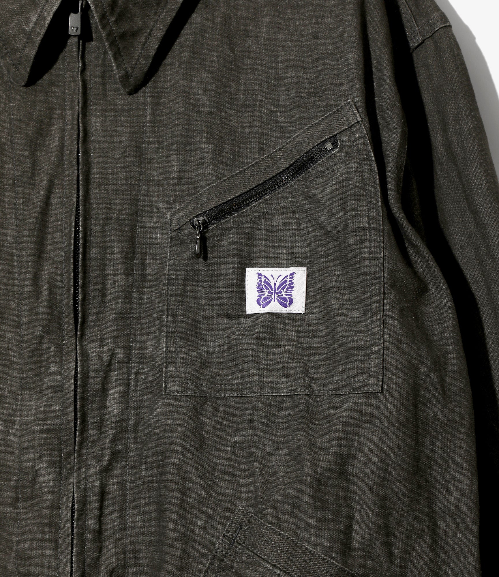 Zipped Work Jacket – Black Sumi-Dyed Canvas - Image 2